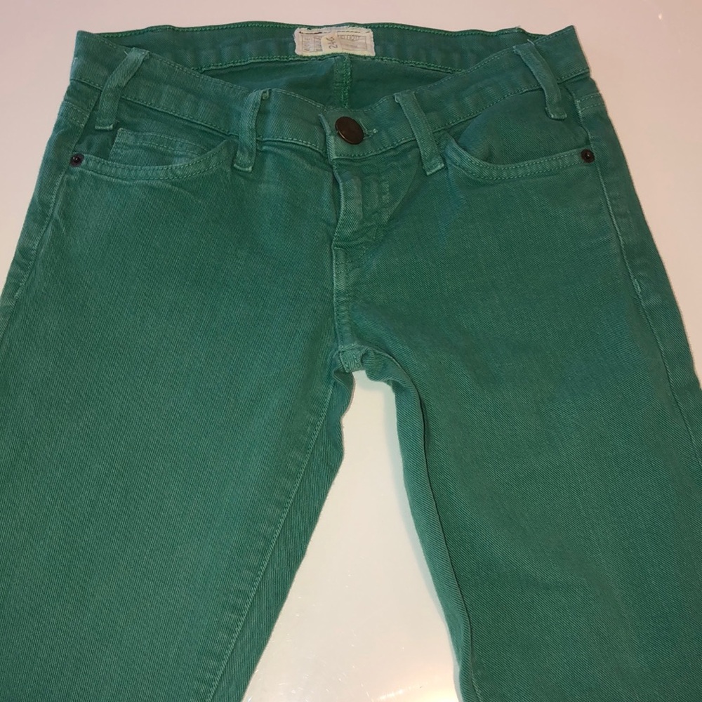 Green Jean Pants size 24 3/4 length